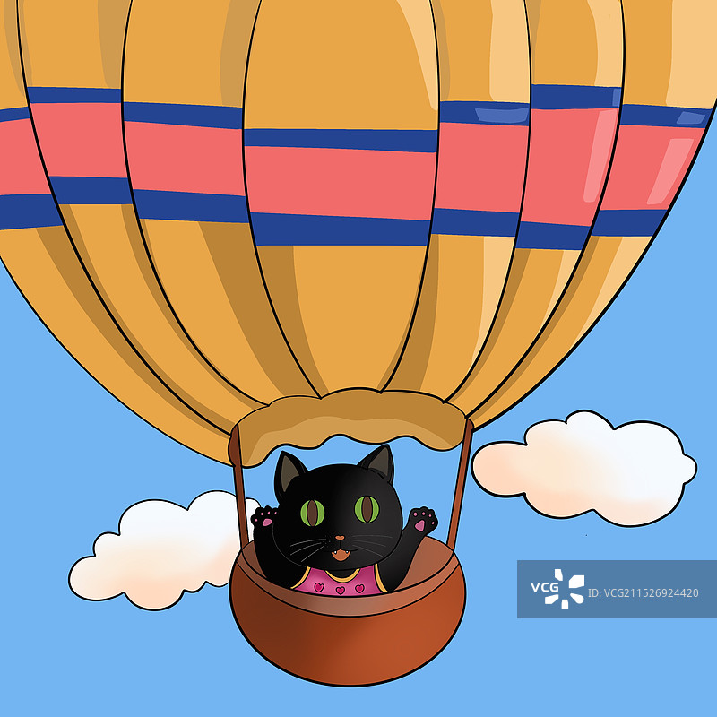 宠物猫咪卡通插画图片素材