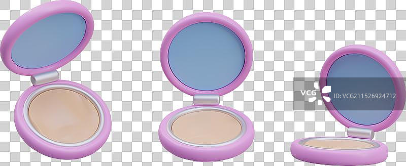 粉色圆形化妆镜女士配饰套装图片素材