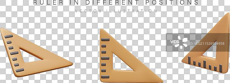 不同位置的木制尺子办公工具图片素材