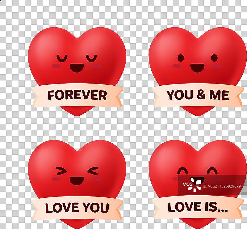 情人节爱心贴纸图片素材