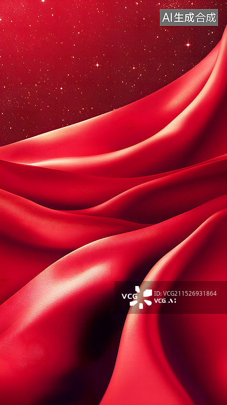 【AI数字艺术】AIGC：红色丝绸背景图，节日，年会 背景图片素材