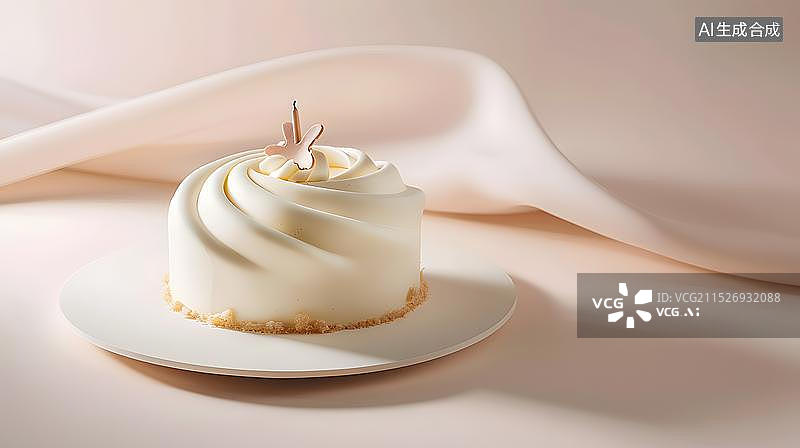【AI数字艺术】点着蜡烛的生日蛋糕  生日蛋糕 庆祝周年纪念日概念插图图片素材