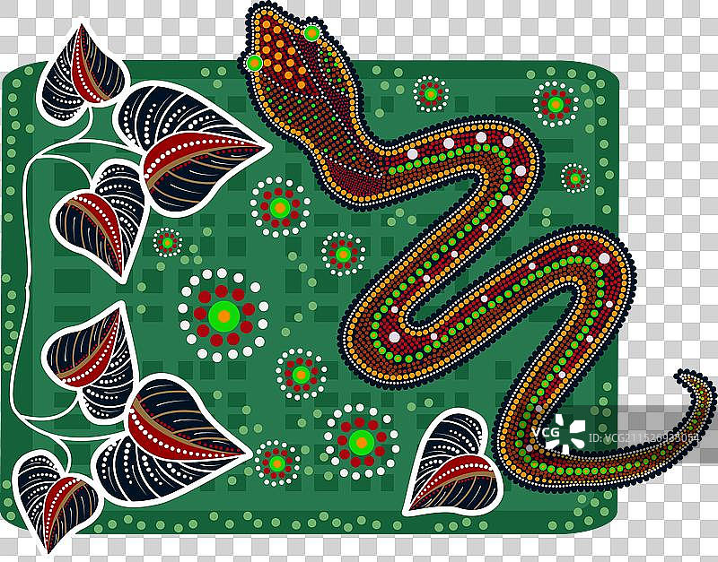 澳大利亚少数民族风格的蛇图片素材