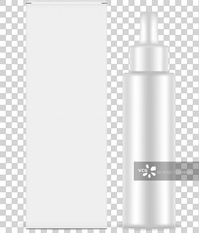 带纸质包装盒的细长滴管瓶图片素材