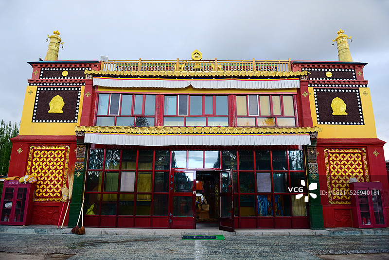 青海省海西州都兰县香日德班禅行辕班禅寺航拍图片素材