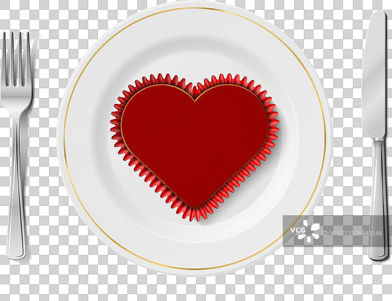 刀叉餐盘爱心纸杯蛋糕图片素材