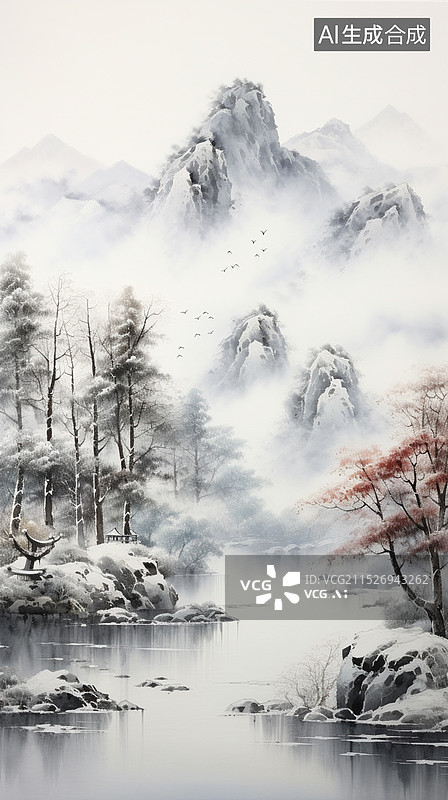 【AI数字艺术】雪景图片素材