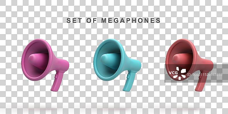 3D逼真扩音器扬声器隔离图片素材