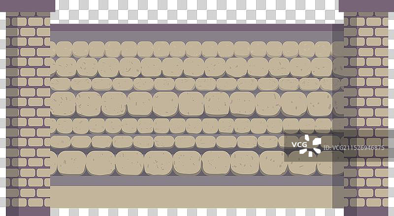 用金属板保护的砖石大门图片素材