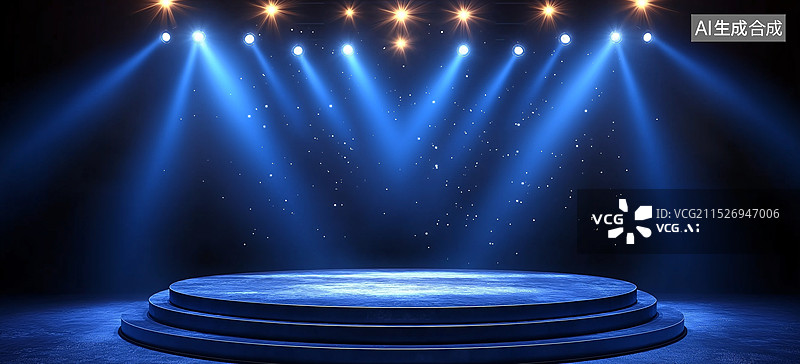 【AI数字艺术】梦幻舞台灯光图片素材