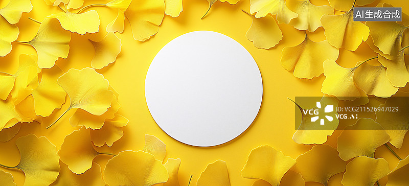 【AI数字艺术】银杏叶飘零的美丽背景图片素材