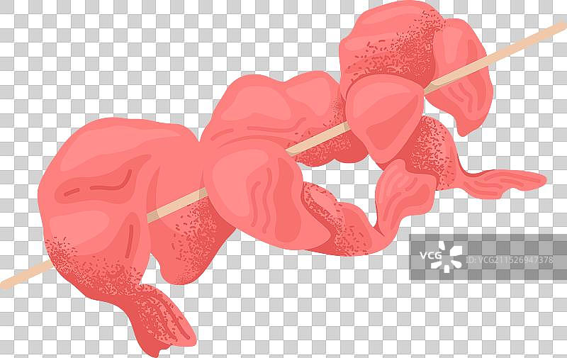 卡通粉色烤虾串图片素材