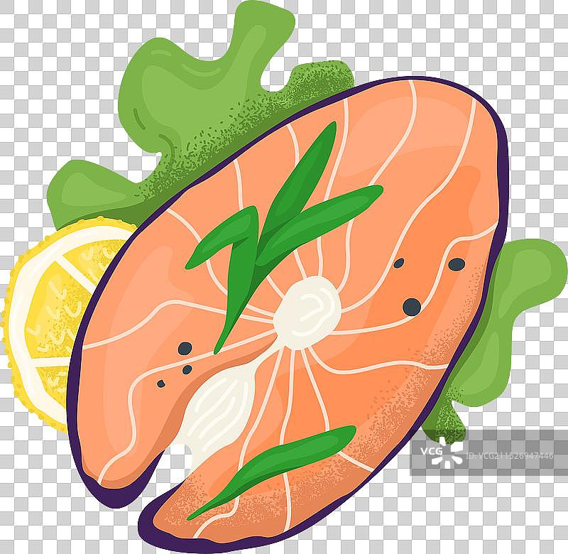 柠檬香草烤三文鱼图片素材