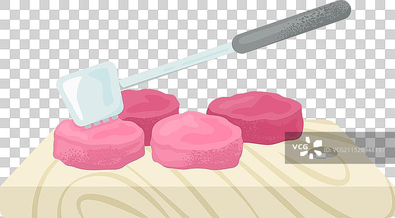 带有机肉类的木制厨房食品案板图片素材