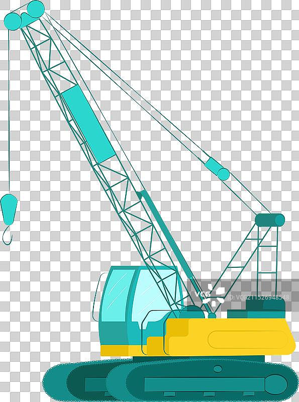 白色背景上的起重卡车图片素材