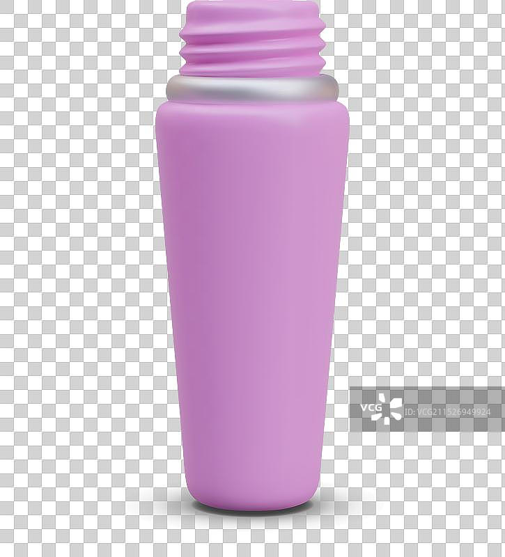 打开的粉色塑料螺纹瓶图片素材