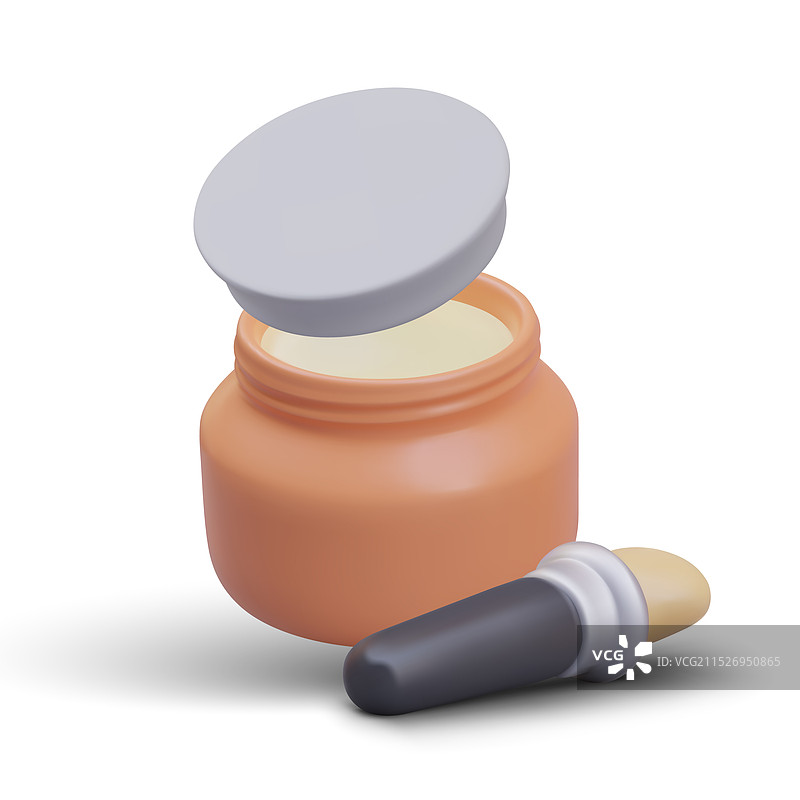 打开的奶油罐和宽刷图片素材