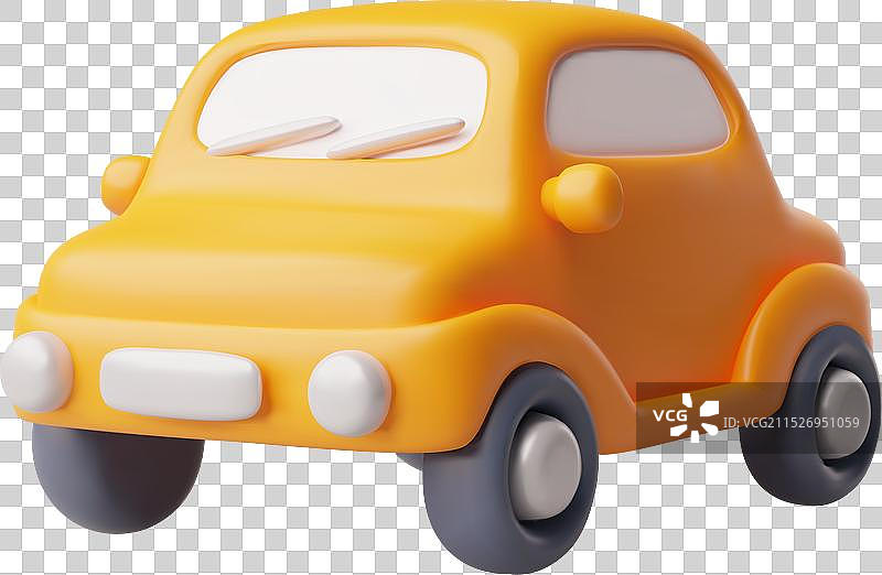 带有车窗和前大灯的橙色汽车图片素材