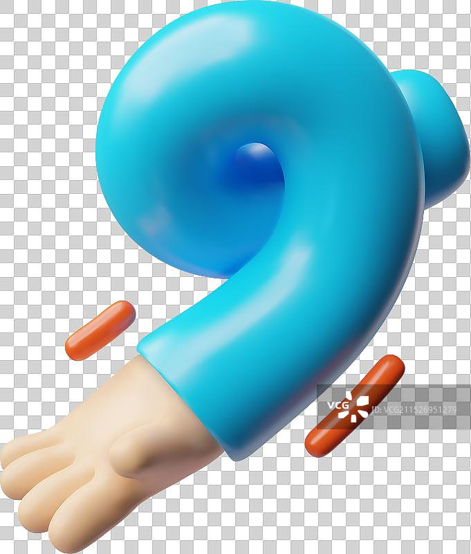 搞怪扭曲长手指向3D渲染图片素材