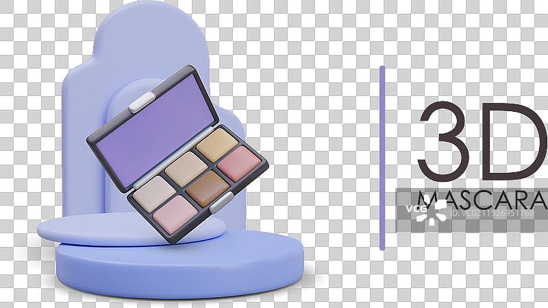 逼真的眼影盘盒概念图片素材