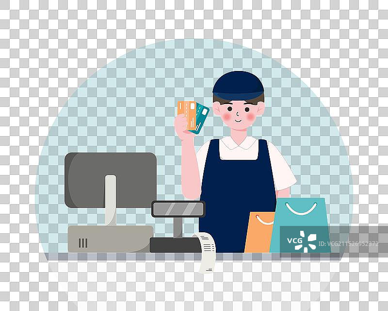 在商店用信用卡和POS机支付图片素材