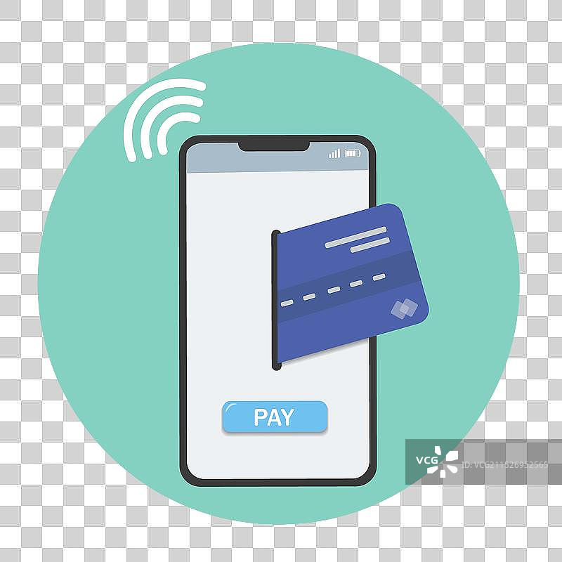 支持NFC支付的移动购物智能手机图片素材