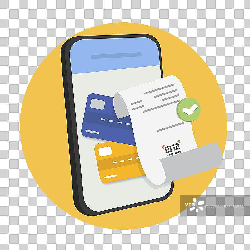 智能手机上的账单支付交易图片素材