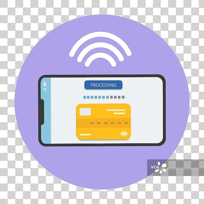 支持NFC支付的移动购物智能手机图片素材