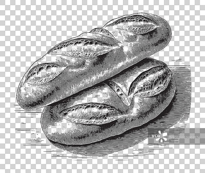 复古风格的面包雕刻图片素材