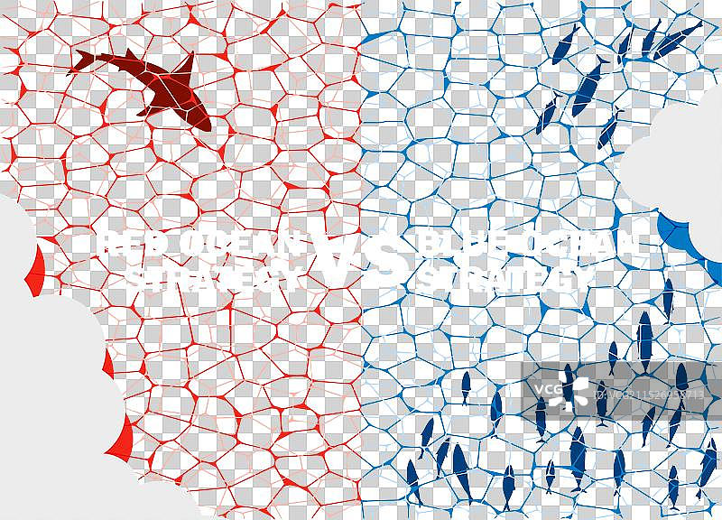 红海与蓝海战略概念图片素材