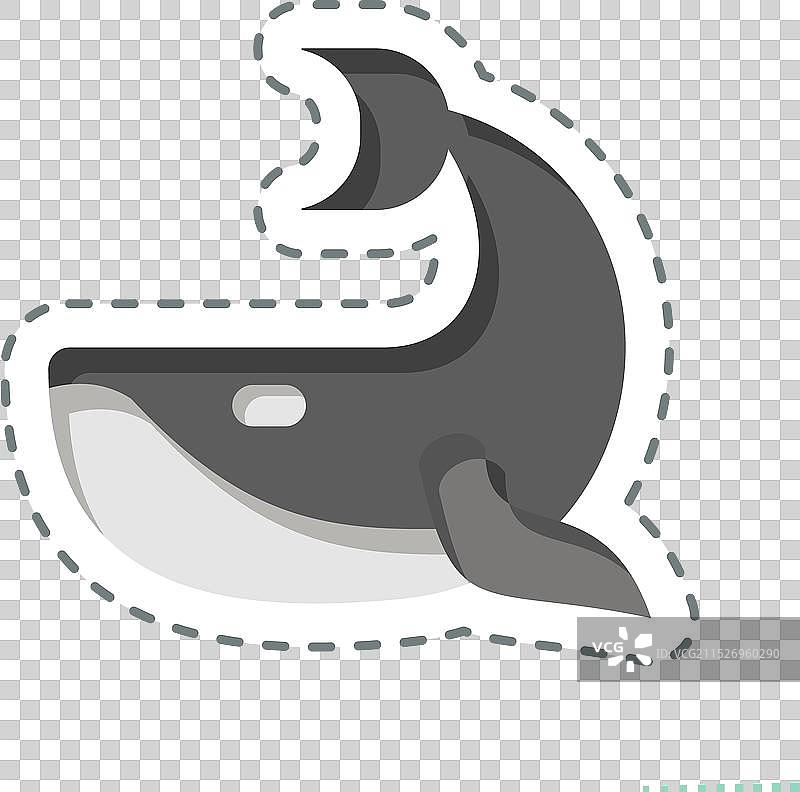 塑料相关的鲸鱼线条贴纸图片素材