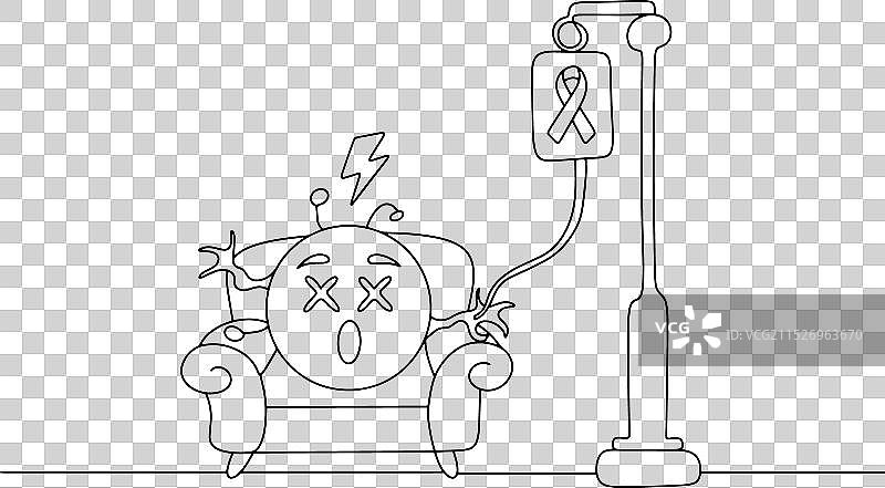 癌细胞化疗单线图片素材