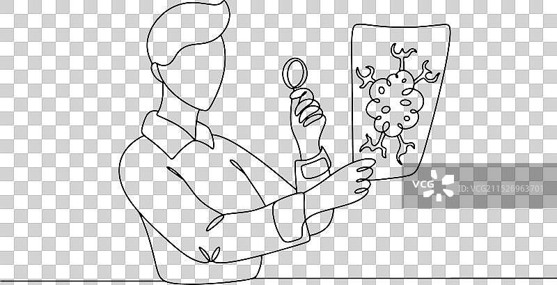 肿瘤科医生癌症单线图片素材