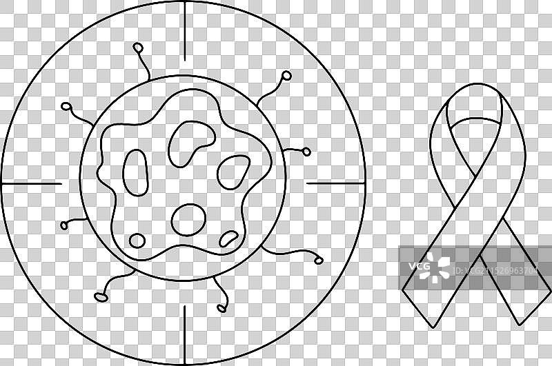 肿瘤科的关爱，单线目标图片素材