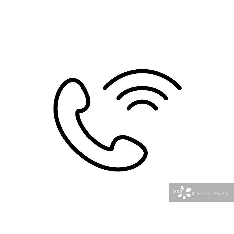 手机接收器和波浪电话像素图片素材