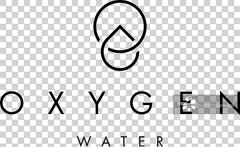 极简字母O氧气水滴符号图片素材