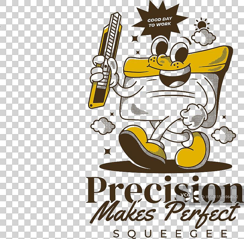 精益求精刮水器吉祥物角色图片素材