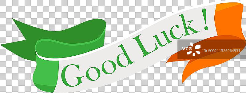 带有“祝你好运”字样的爱尔兰国旗丝带图片素材