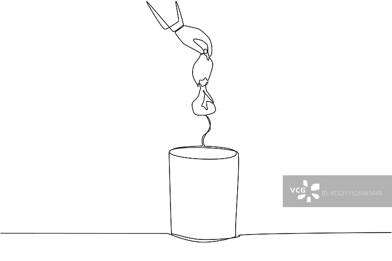 商人手部单线连续画图片素材