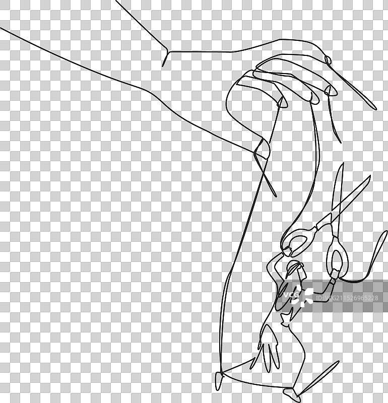 阿拉伯风格的单线连续画图片素材