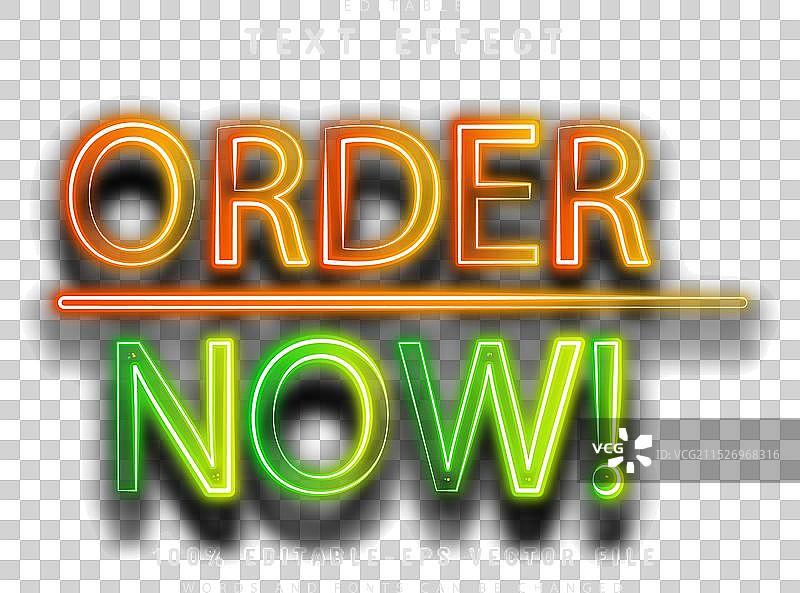 立即订购霓虹灯文字效果图片素材