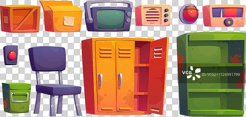 秘密地下掩体房间卡通内饰图片素材