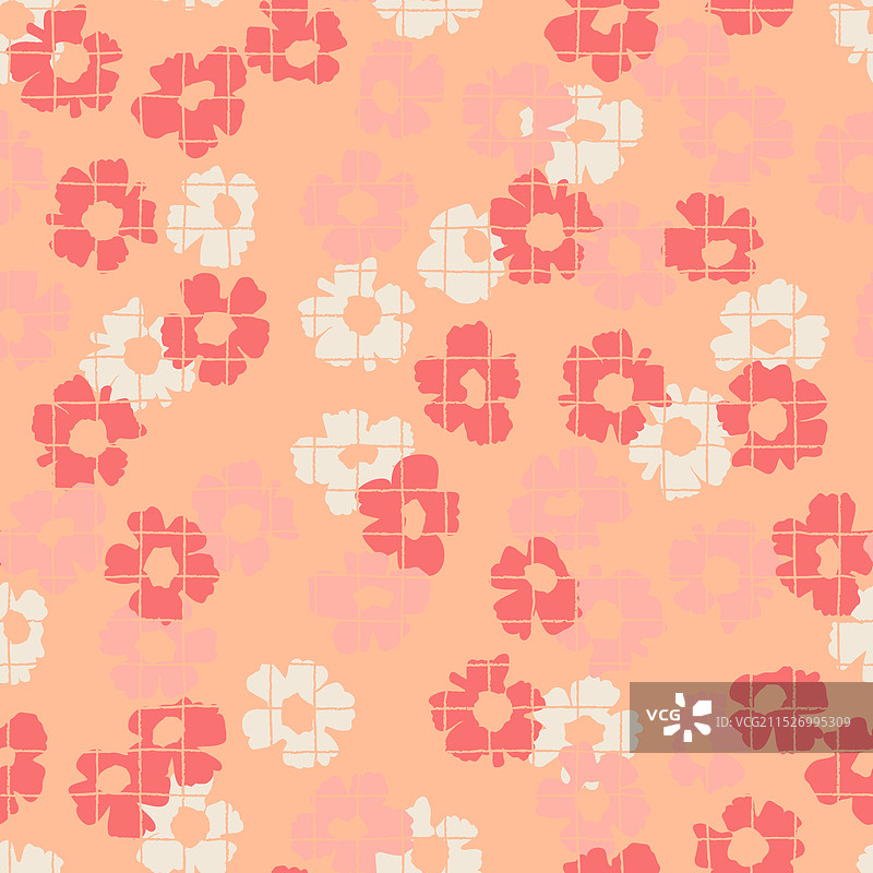 彩色手绘花卉无缝图案图片素材