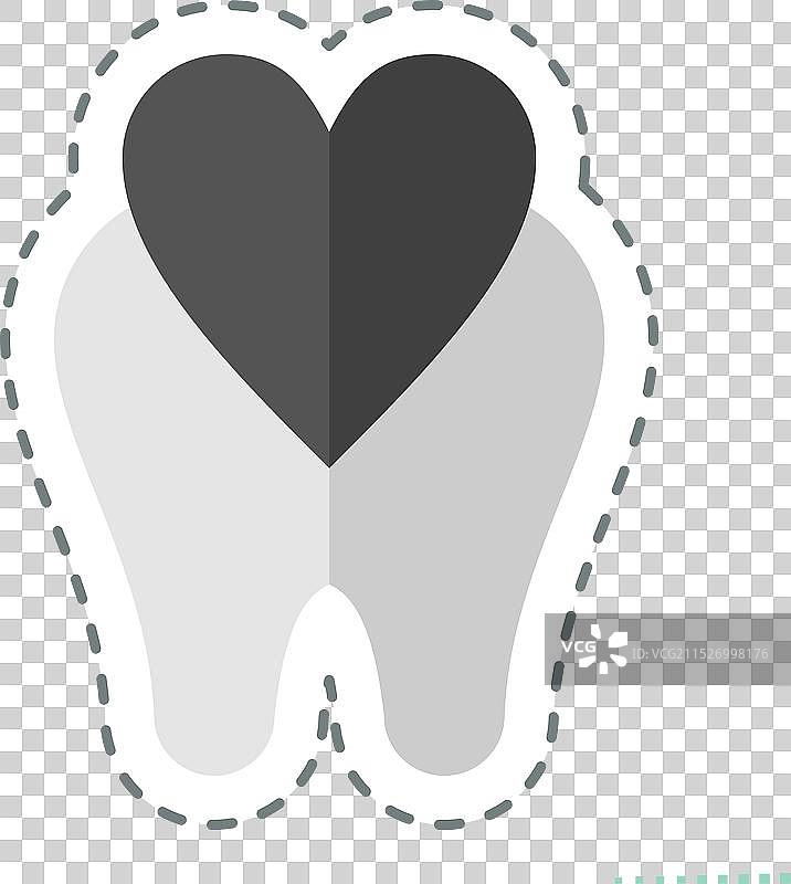 与牙科相关的牙齿护理线条切割贴纸图片素材