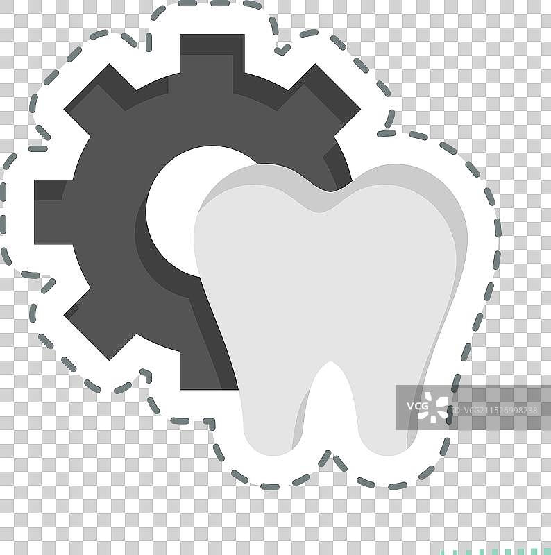 牙科服务相关线条贴纸图片素材