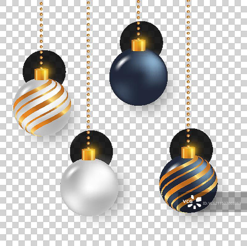 圣诞写实球形装饰图片素材