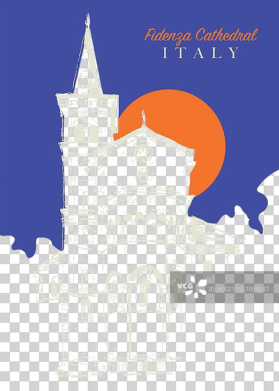 菲登扎大教堂素描图片素材