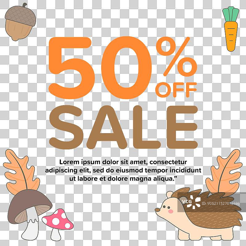 可爱的彩色充满活力的甜美秋季海报图片素材