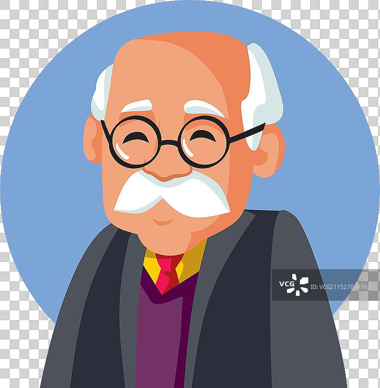 戴眼镜的老年男子头像图片素材