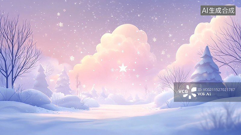 【AI数字艺术】冬季冬天雪景自然风光图片素材